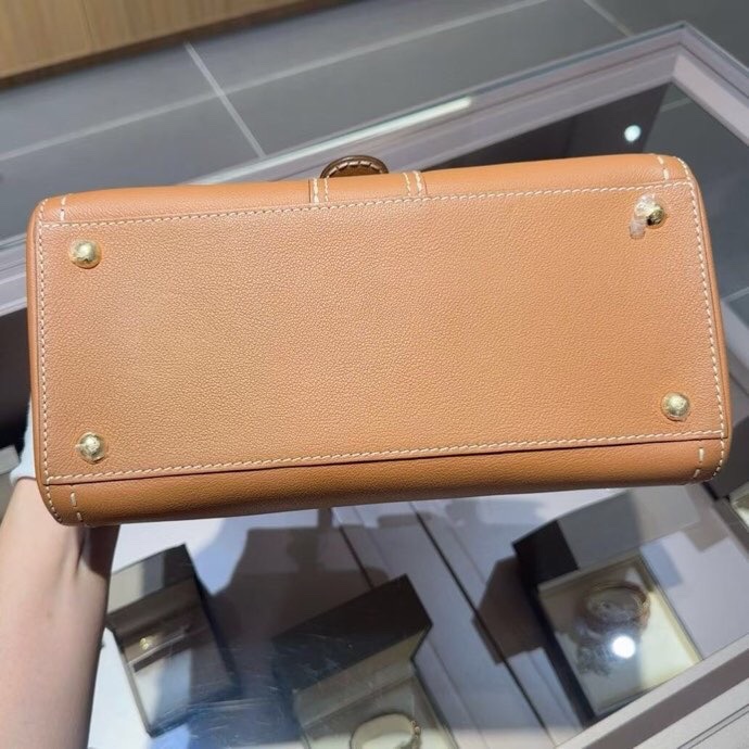 Delvaux 德爾沃brilliant中號金棕色外縫走白線-2