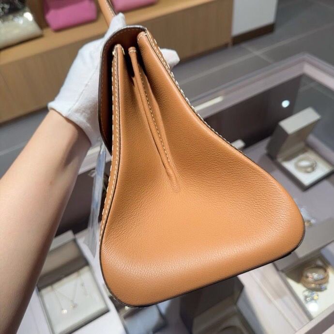 Delvaux 德爾沃brilliant中號金棕色外縫走白線-4