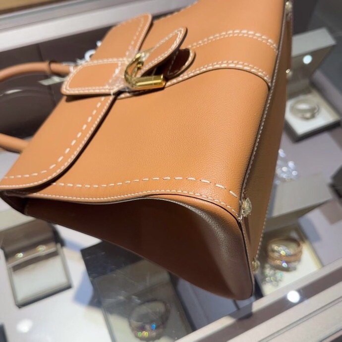 Delvaux 德爾沃brilliant中號金棕色外縫走白線-5