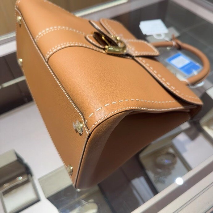 Delvaux 德爾沃brilliant中號金棕色外縫走白線-6