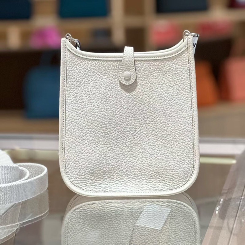 Hermes愛馬仕Evelyne伊芙琳mini奶灰色銀扣w刻-1