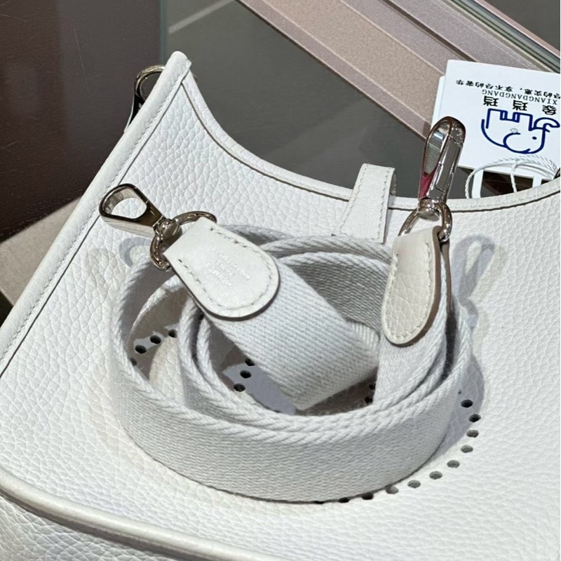 Hermes愛馬仕Evelyne伊芙琳mini奶灰色銀扣w刻-3