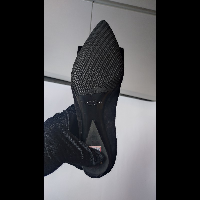 Ferragamo 黑色麂皮蝴結釦平底鞋-19
