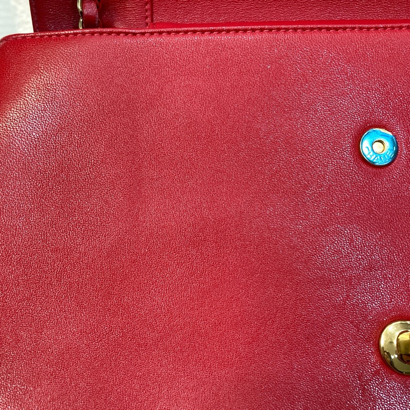 Chanel 香奈兒 紅色 牛皮 Mademoiselle Vintage 金鏈條 肩背包 琺瑯釦鏈包 經典翻蓋-13