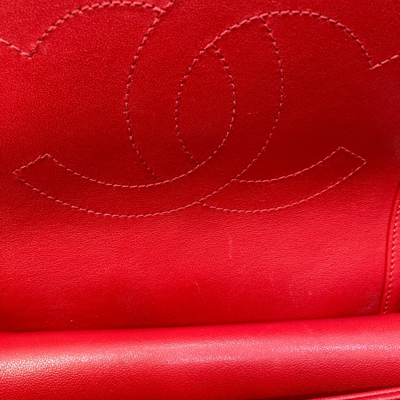 Chanel 香奈兒 紅色 牛皮 Mademoiselle Vintage 金鏈條 肩背包 琺瑯釦鏈包 經典翻蓋-14