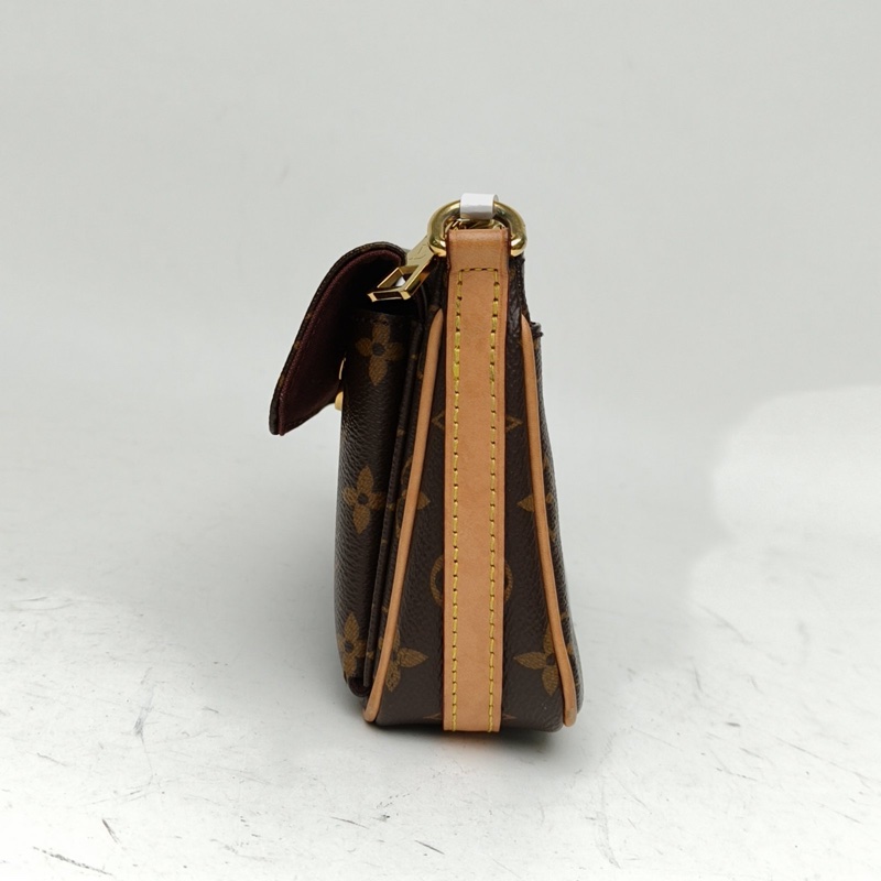 LOUIS VUITTON VIVACITÈ駱駝手袋老花PVC金扣晶片肩背包-1