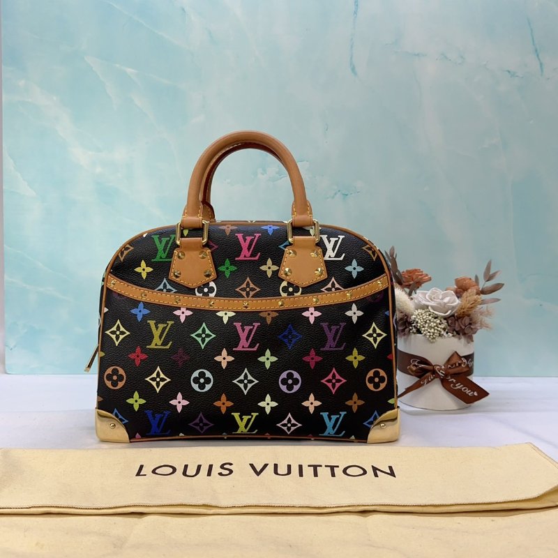 LV 聯名村上隆黑彩小珍包-0