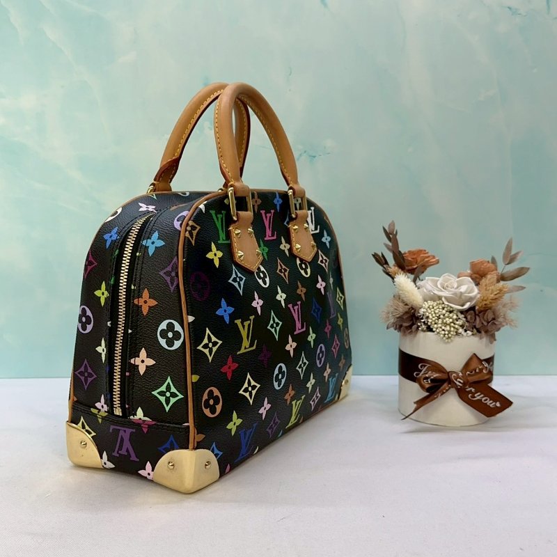 LV 聯名村上隆黑彩小珍包-3
