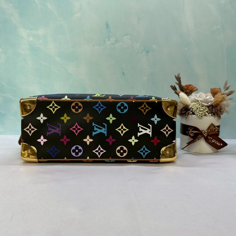 LV 聯名村上隆黑彩小珍包-7