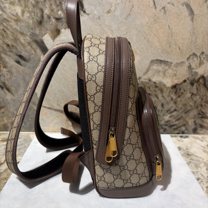 GUCCI烏木色PVC OPHIDIA後背包-1