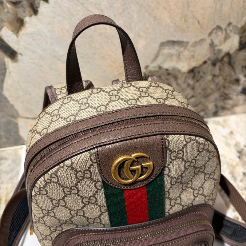 GUCCI烏木色PVC OPHIDIA後背包-6