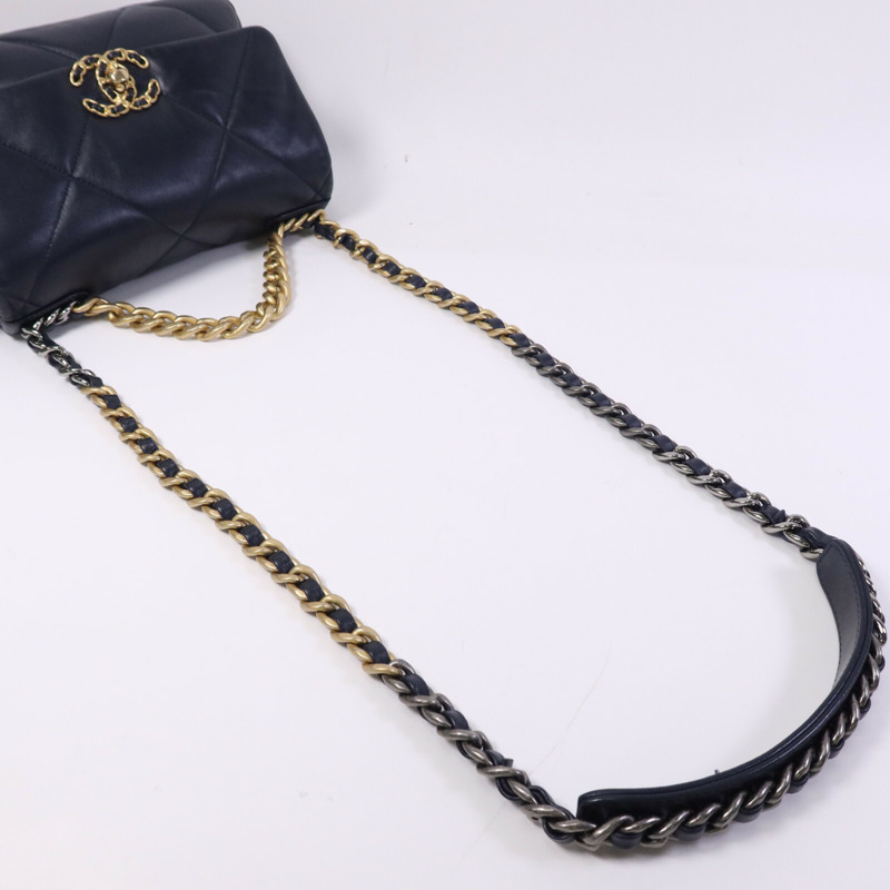 CHANEL 羊皮皮革19Bag Small手挽肩背兩用袋-8