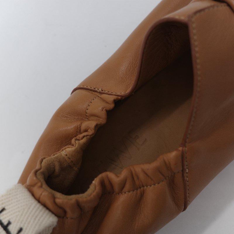 Loewe 羅威 Flamenco 棕色 納帕小羊皮 束口式芭蕾舞平底鞋 EU37-4