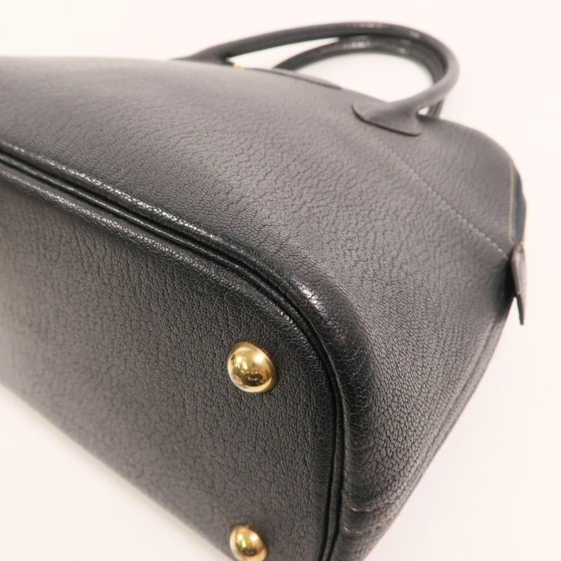 HERMES Chevre皮革Bolide 31金扣手挽肩背兩用袋Blue Marine-10