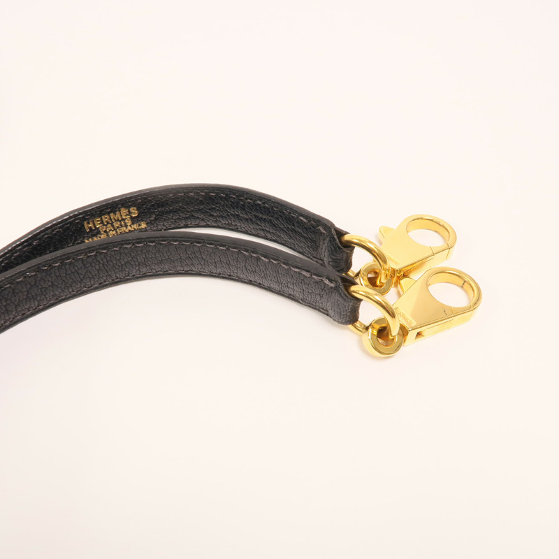 HERMES Chevre皮革Bolide 31金扣手挽肩背兩用袋Blue Marine-15