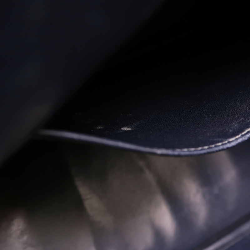 HERMES Chevre皮革Bolide 31金扣手挽肩背兩用袋Blue Marine-16