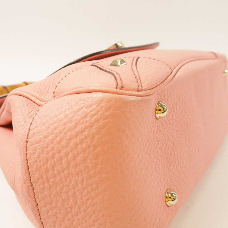GUCCI 牛皮皮革Bamboo Handle Bag金扣手挽袋-8