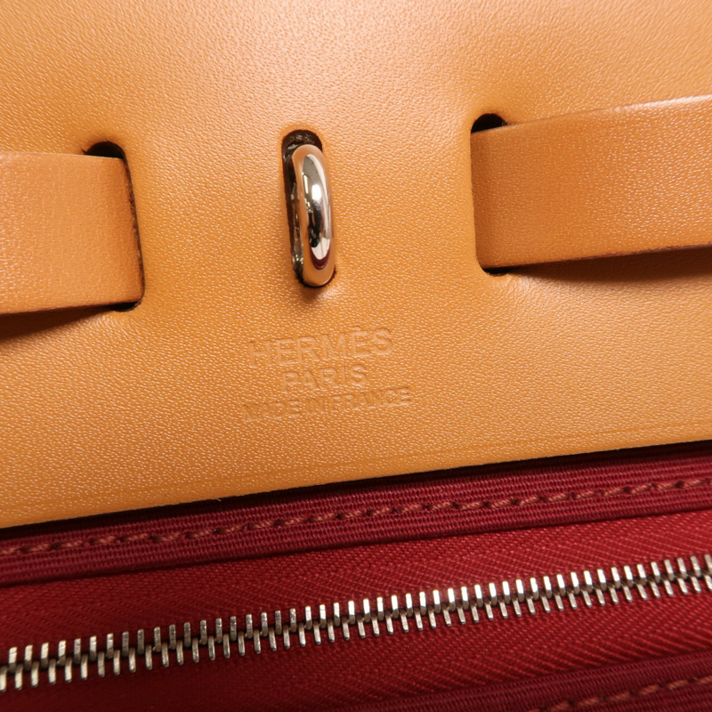 HERMES 帆布Herbag PM銀扣手挽肩背兩用袋-5