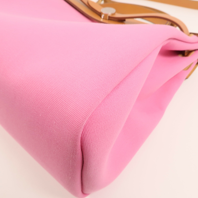 HERMES 帆布Herbag PM銀扣手挽肩背兩用袋-11