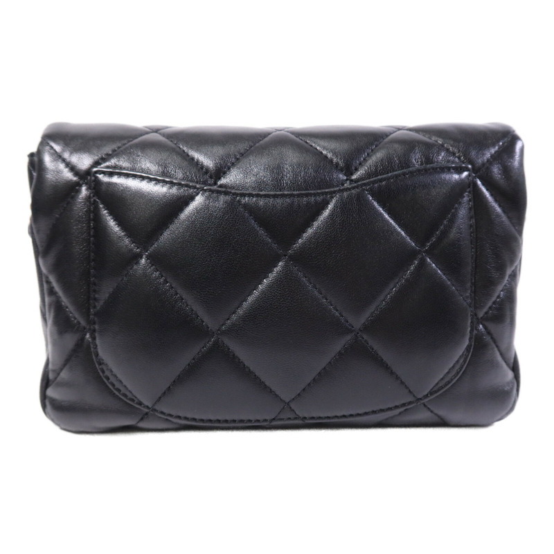 CHANEL 羊皮皮革Chain Shoulder金扣鏈帶肩背袋-1