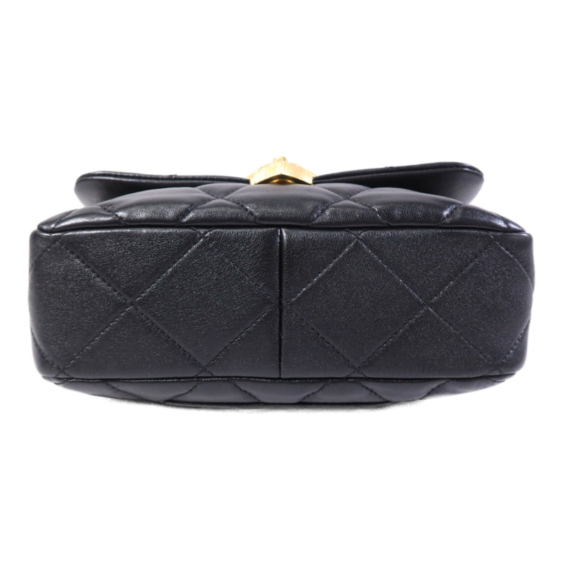 CHANEL 羊皮皮革Chain Shoulder金扣鏈帶肩背袋-3