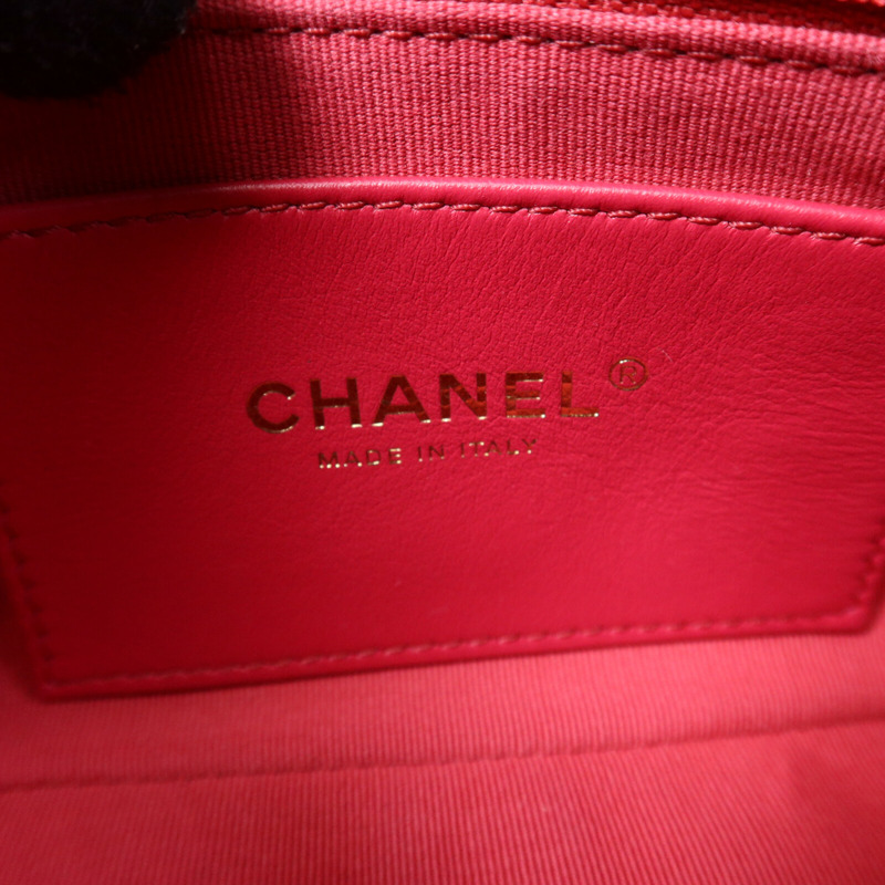 CHANEL 羊皮皮革Chain Shoulder金扣鏈帶肩背袋-5