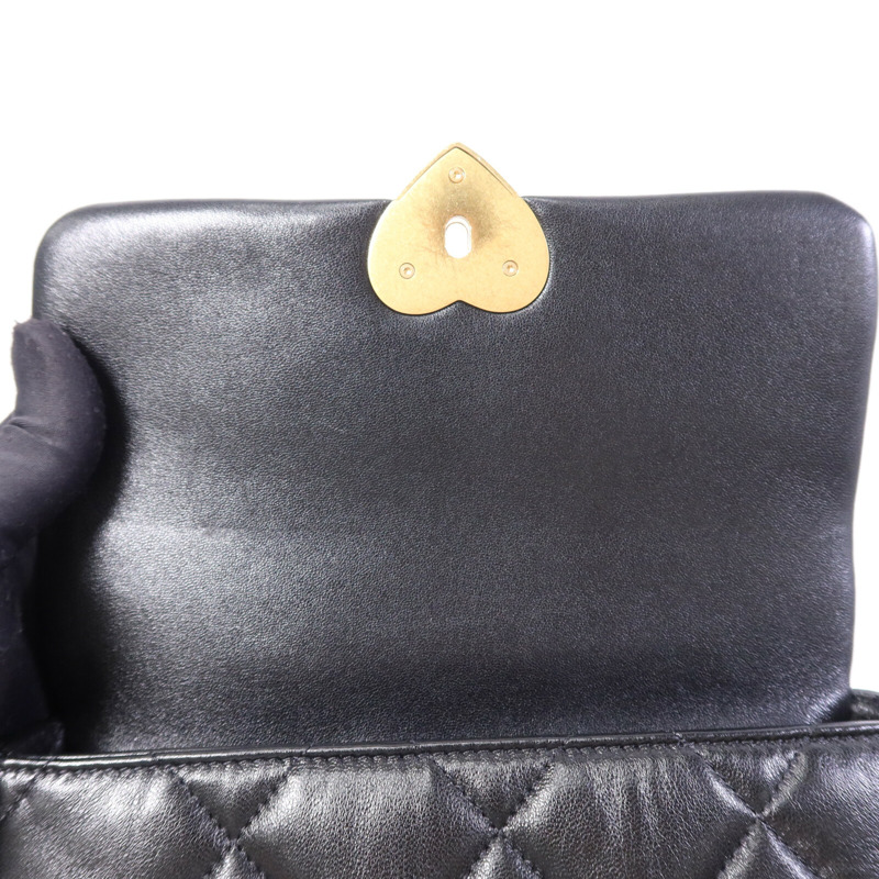 CHANEL 羊皮皮革Chain Shoulder金扣鏈帶肩背袋-14