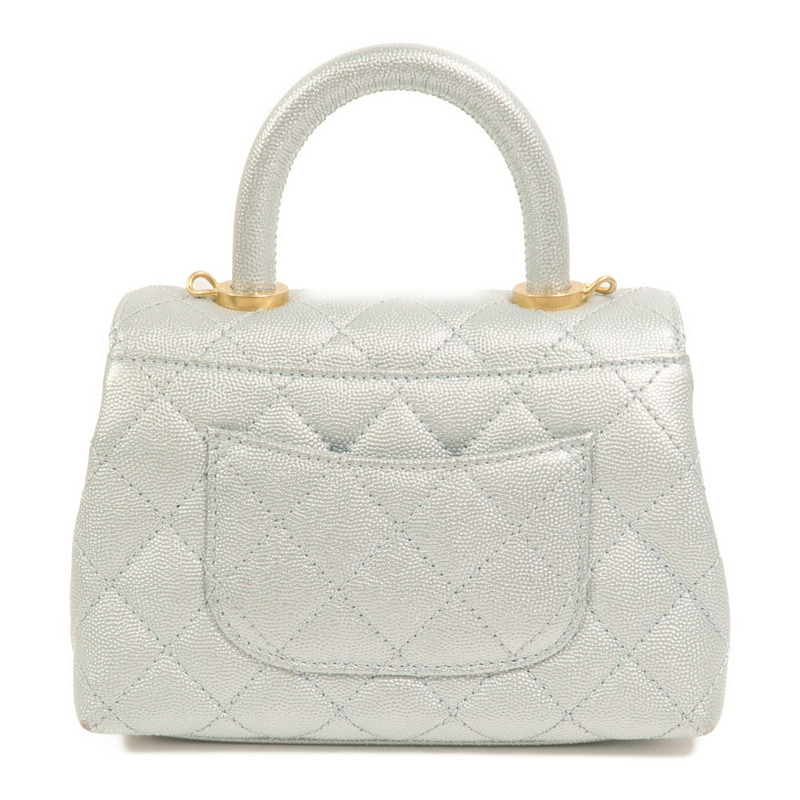 CHANEL 牛皮皮革Coco Handle Mini金扣鏈帶手挽肩背兩用袋-1