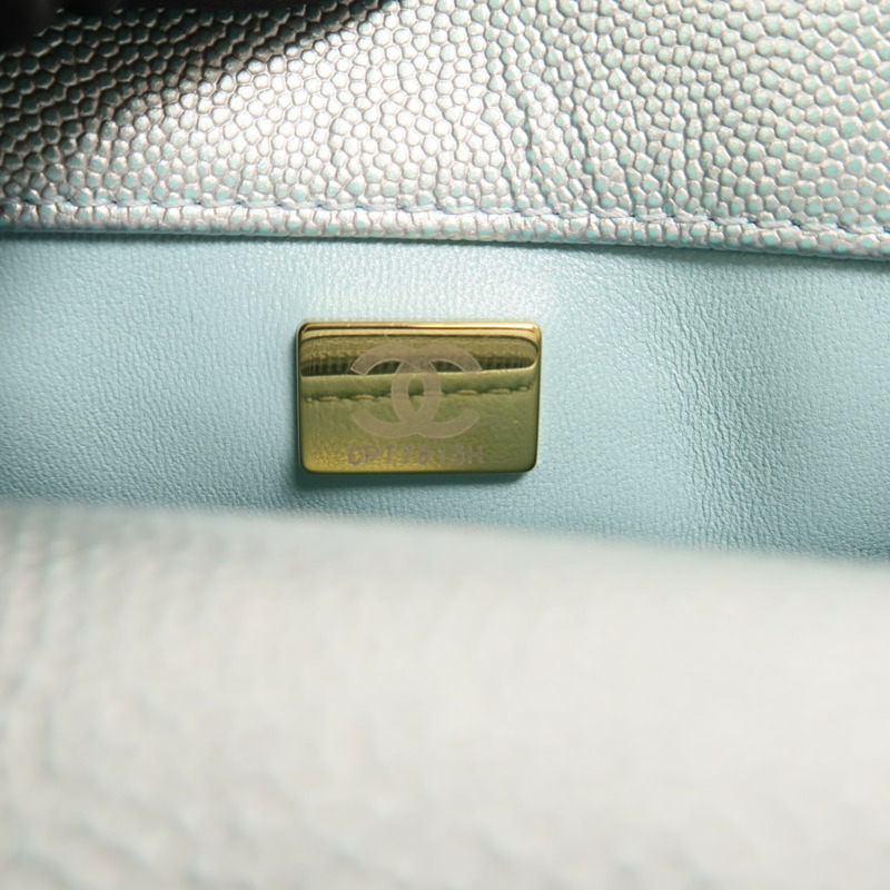 CHANEL 牛皮皮革Coco Handle Mini金扣鏈帶手挽肩背兩用袋-6