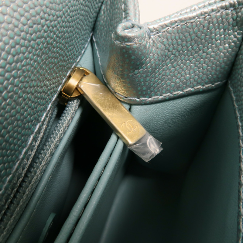 CHANEL 牛皮皮革Coco Handle Mini金扣鏈帶手挽肩背兩用袋-9