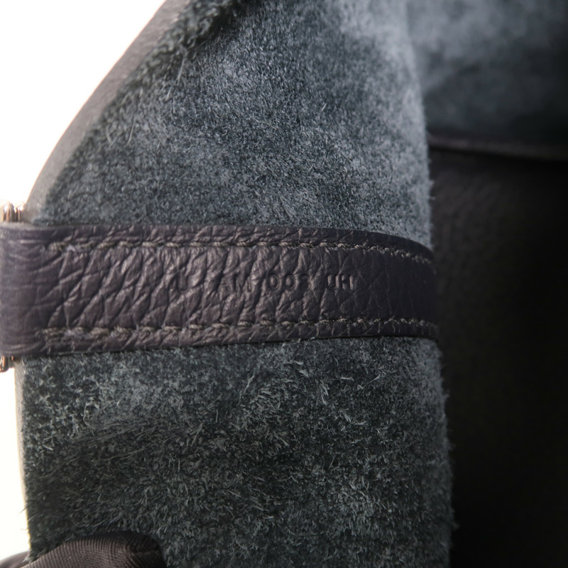 HERMES Clemence皮革Picotin PM銀扣手挽袋Bleu Nuit-6