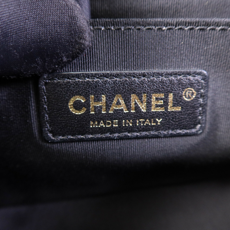 CHANEL 羊皮皮革Boy 25金扣鏈帶肩背袋-5