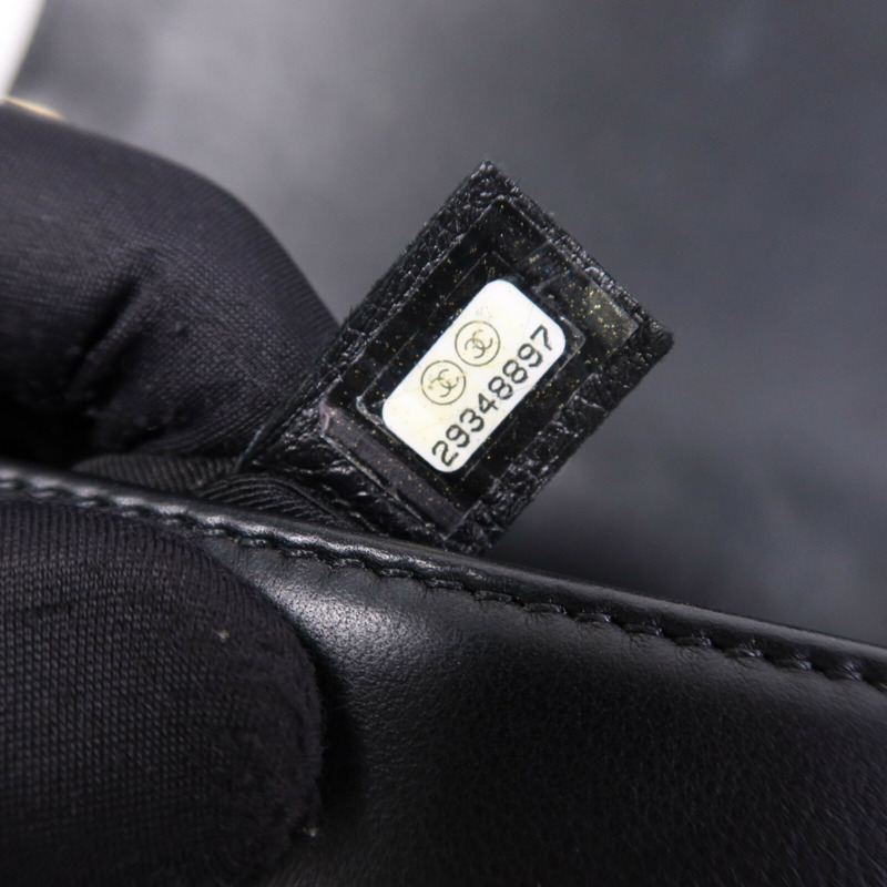 CHANEL 羊皮皮革Boy 25金扣鏈帶肩背袋-7