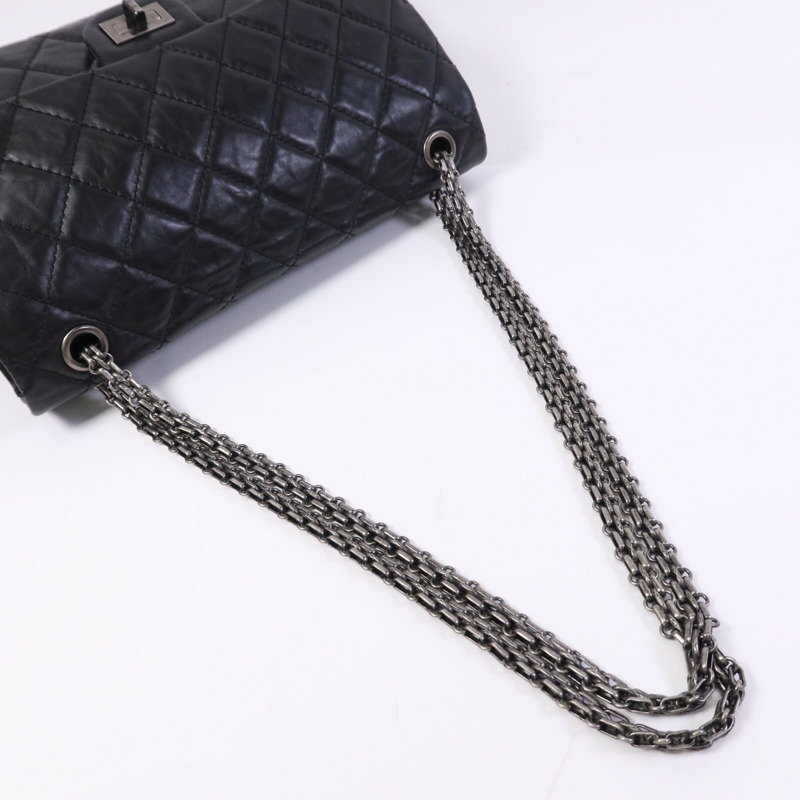 CHANEL 牛皮皮革2.55 Large銀扣鏈帶肩背袋-8