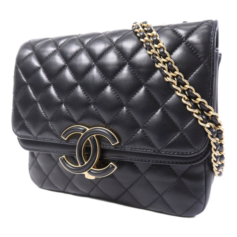 CHANEL 羊皮皮革Chain Shoulder Bag金扣鏈帶肩背袋-2