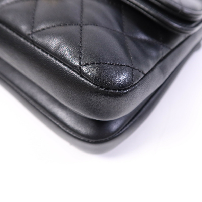 CHANEL 羊皮皮革Chain Shoulder Bag金扣鏈帶肩背袋-10