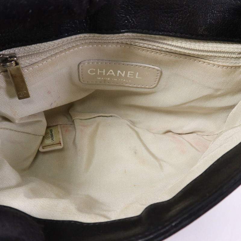 CHANEL 牛皮皮革Chain Shoulder銀扣鏈帶肩背袋-4