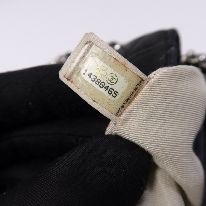 CHANEL 牛皮皮革Chain Shoulder銀扣鏈帶肩背袋-7
