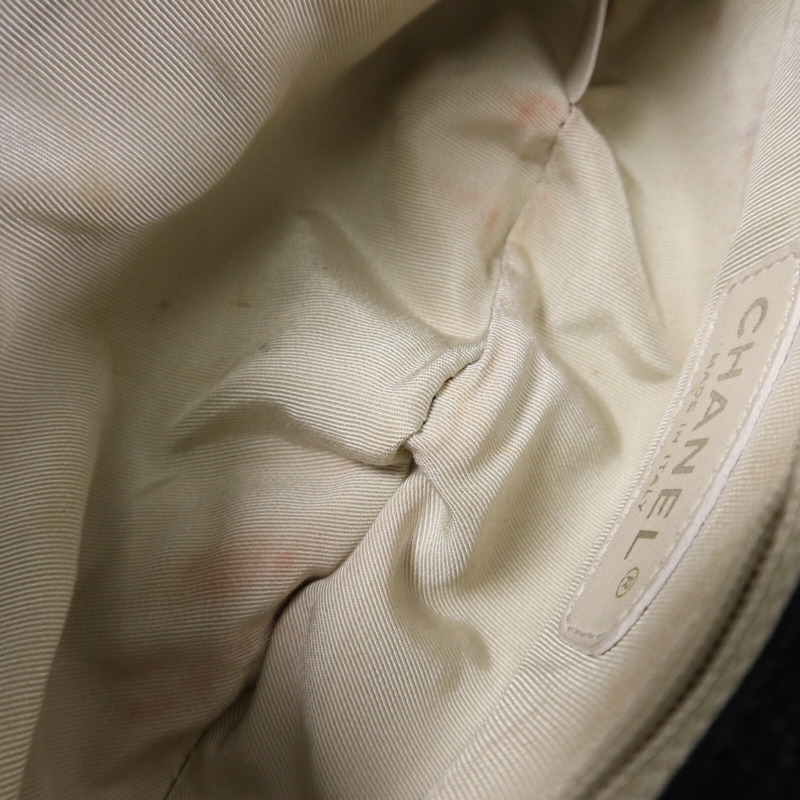 CHANEL 牛皮皮革Chain Shoulder銀扣鏈帶肩背袋-14