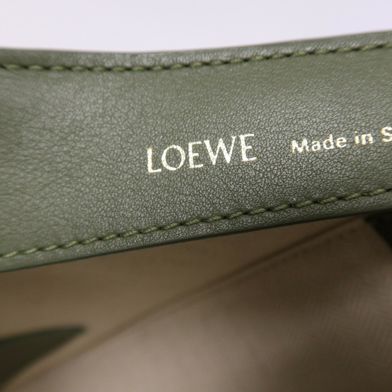 LOEWE 帆布/牛皮皮革Luna金扣手挽肩背兩用袋-5