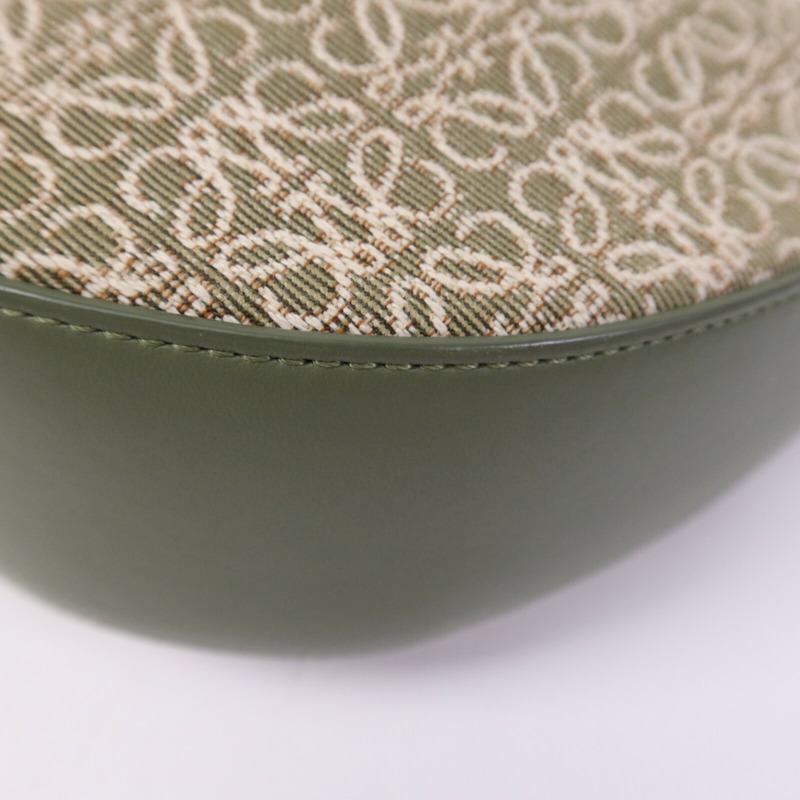 LOEWE 帆布/牛皮皮革Luna金扣手挽肩背兩用袋-10