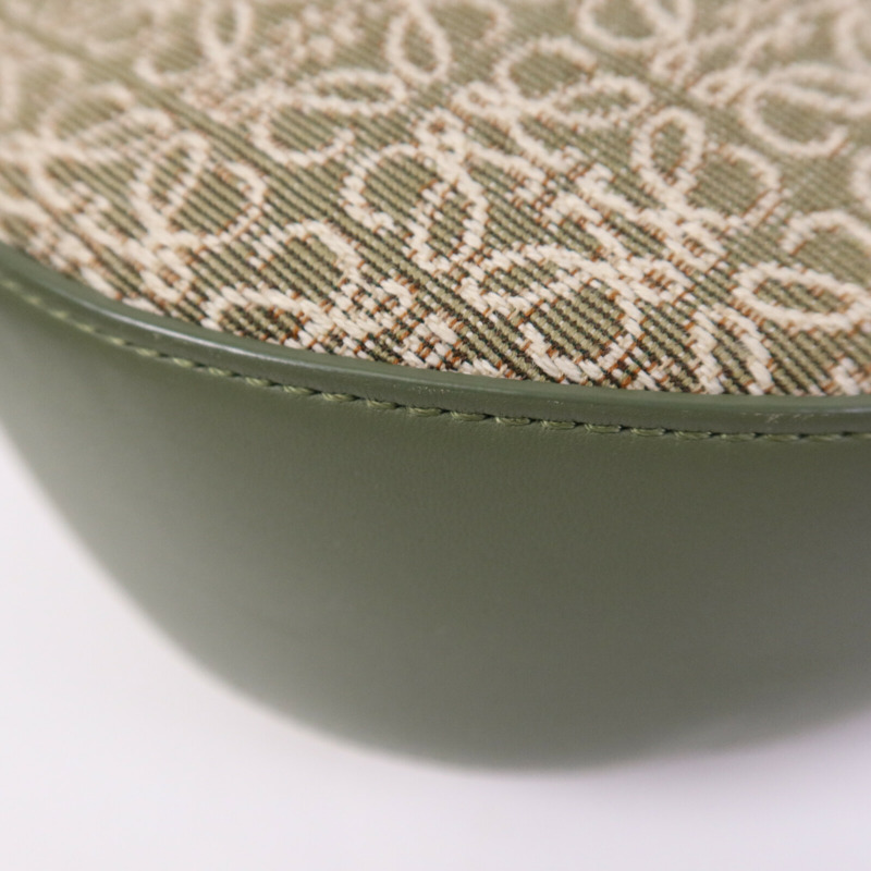 LOEWE 帆布/牛皮皮革Luna金扣手挽肩背兩用袋-12