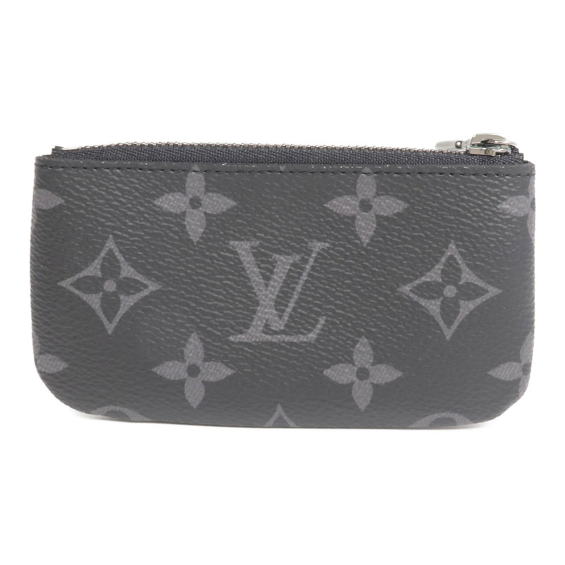 LOUIS VUITTON Monogram Eclipse Reverse Key Pouch銀扣零錢包-1
