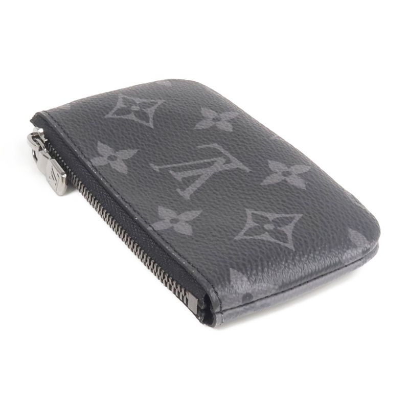 LOUIS VUITTON Monogram Eclipse Reverse Key Pouch銀扣零錢包-4