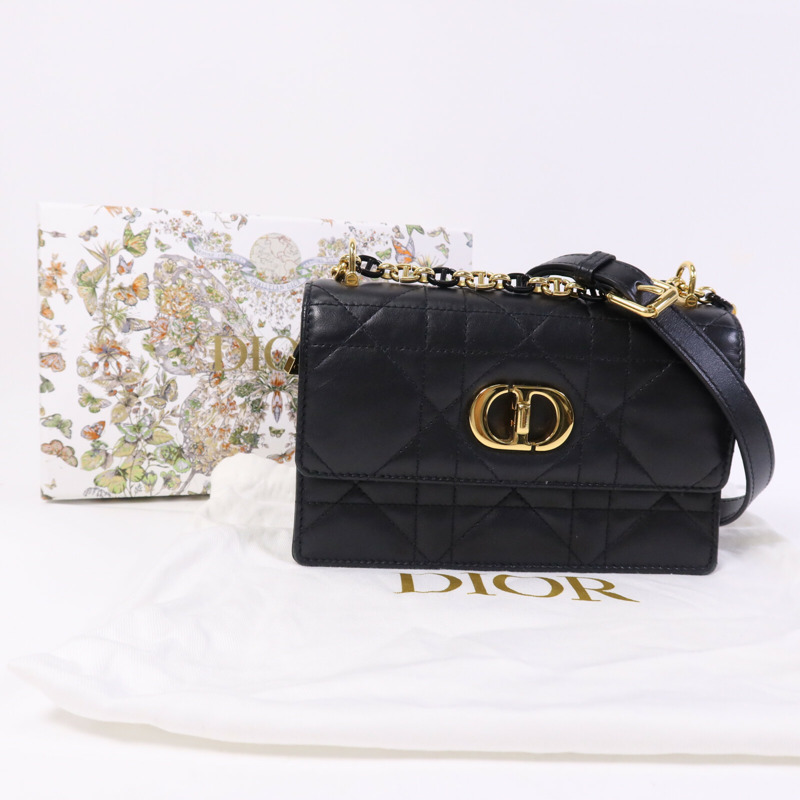 Dior 羊皮皮革Miss Caro Mini金扣鏈帶肩背袋-9