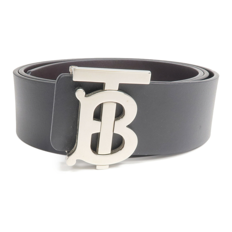 BURBERRY 牛皮皮革Belt銀扣皮帶-1