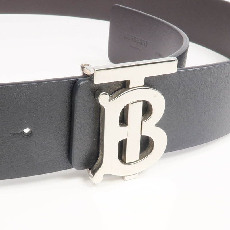 BURBERRY 牛皮皮革Belt銀扣皮帶-4
