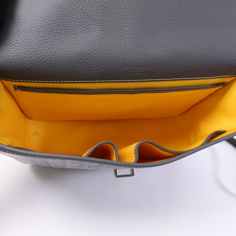 GOYARD 塗層帆布Belvedere MM銀扣肩背袋-4