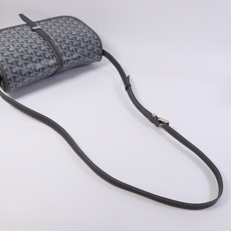 GOYARD 塗層帆布Belvedere MM銀扣肩背袋-7
