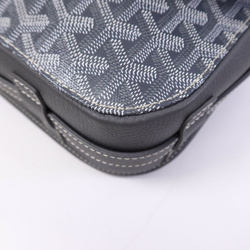 GOYARD 塗層帆布Belvedere MM銀扣肩背袋-9